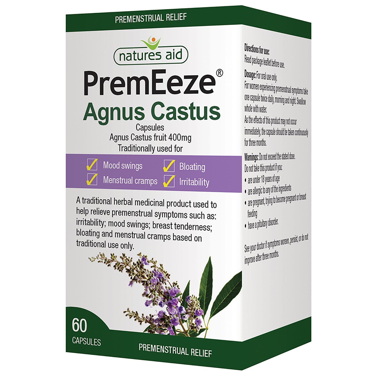 Natures Aid  PremEeze® Agnus Castus 400mg 60's