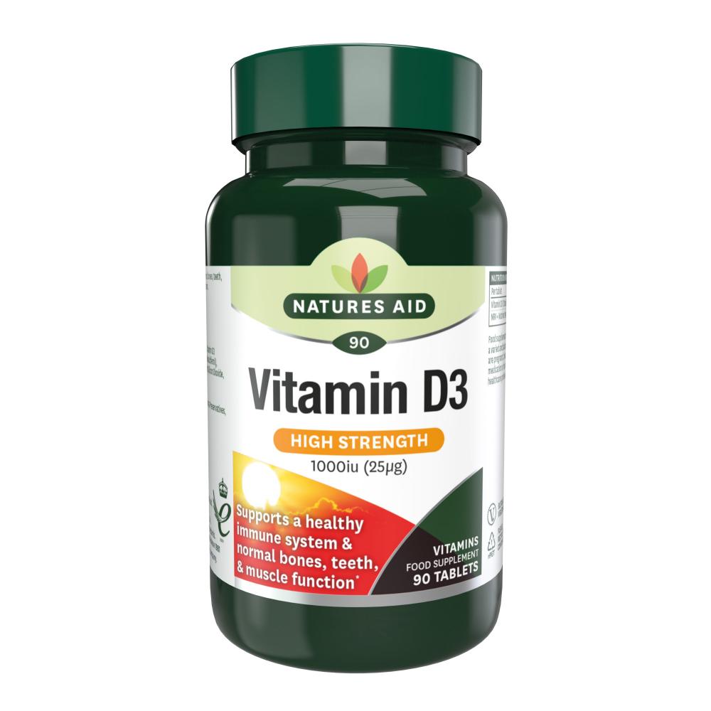 Natures Aid  Vitamin D3 High Strength 1000iu 90's