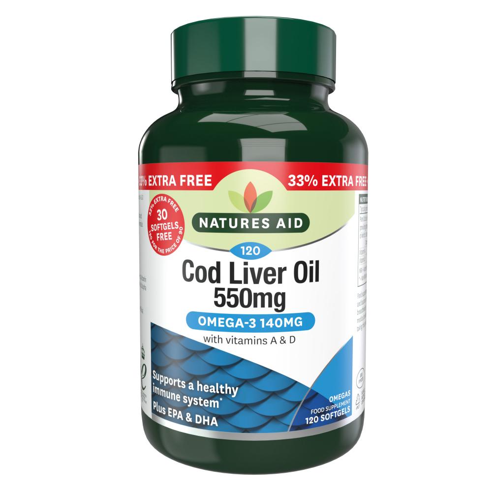 Natures Aid  Cod Liver Oil  550mg 120's