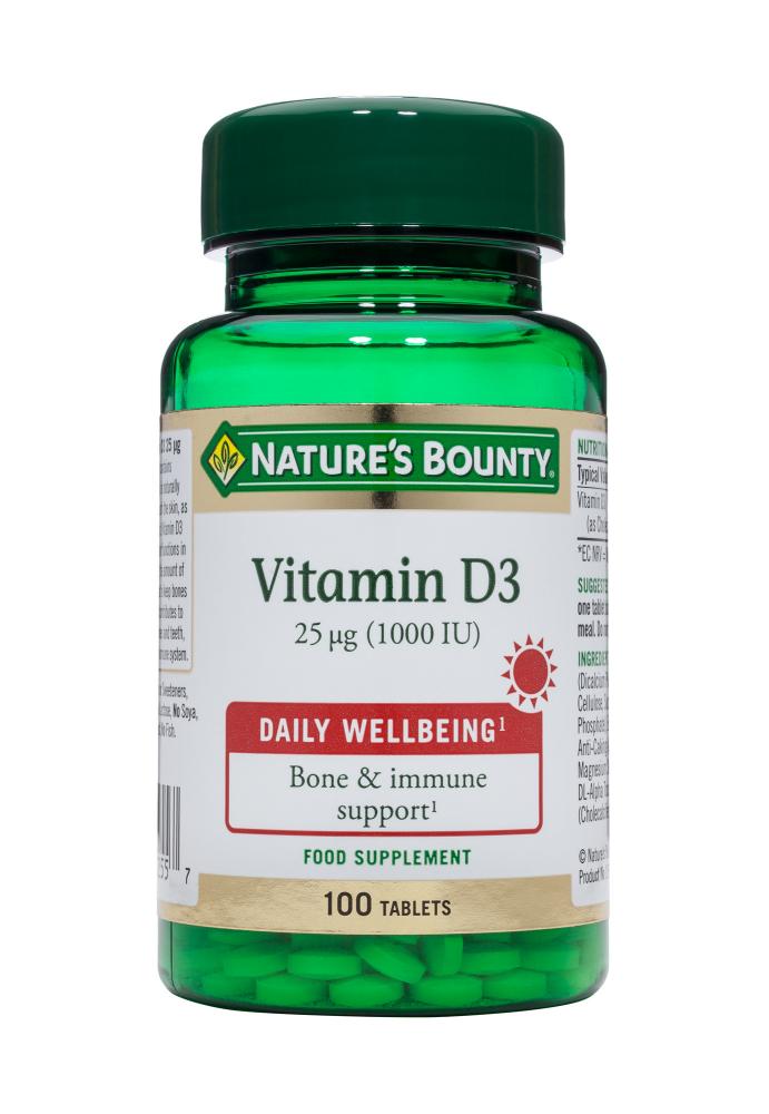 Nature's Bounty  Vitamin D3 25ug 1000iu 100's