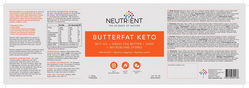 Neutrient  Butterfat Keto 350g