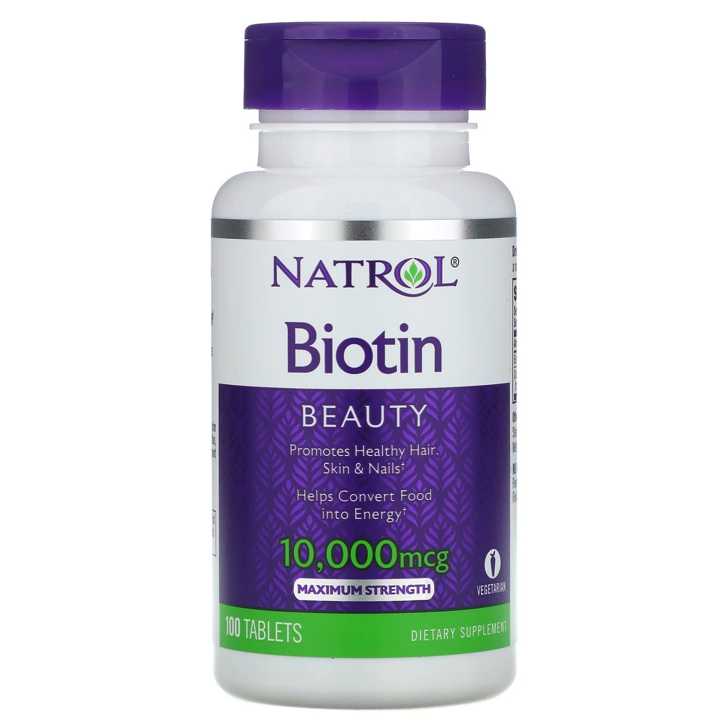 Biotin, Maximum Strength 10,000mcg, 100 Tablets - Natrol by Natrol