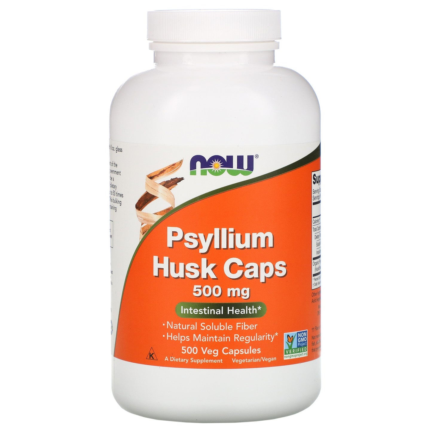 Psyllium Husk Caps 500mg, 500 Capsules - Now Foods by Now Foods
