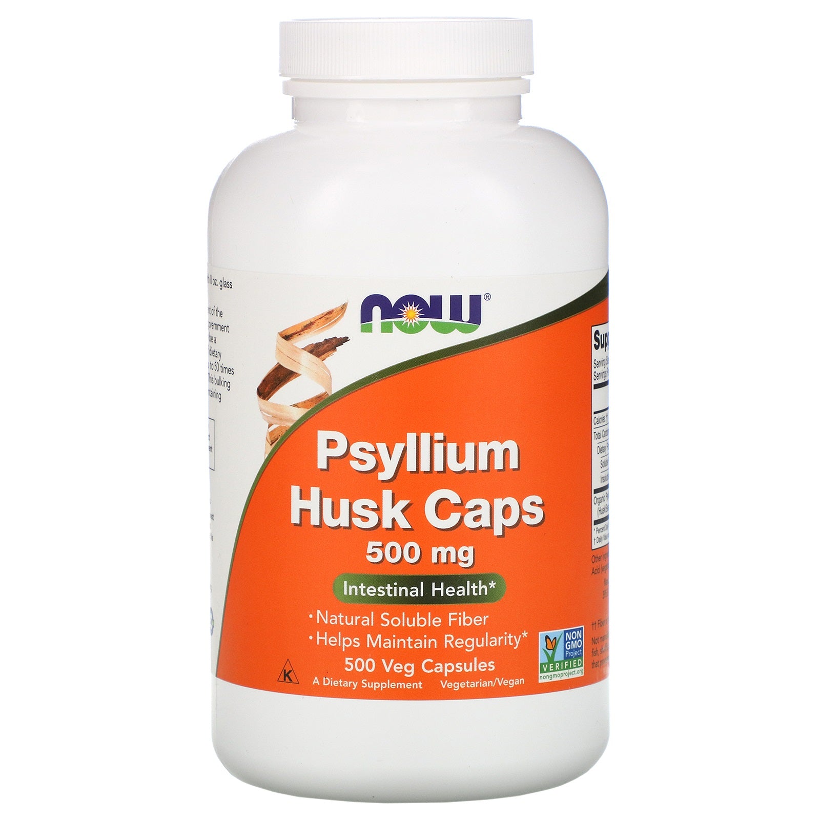 Psyllium Husk Caps 500mg, 500 Capsules - Now Foods by Now Foods