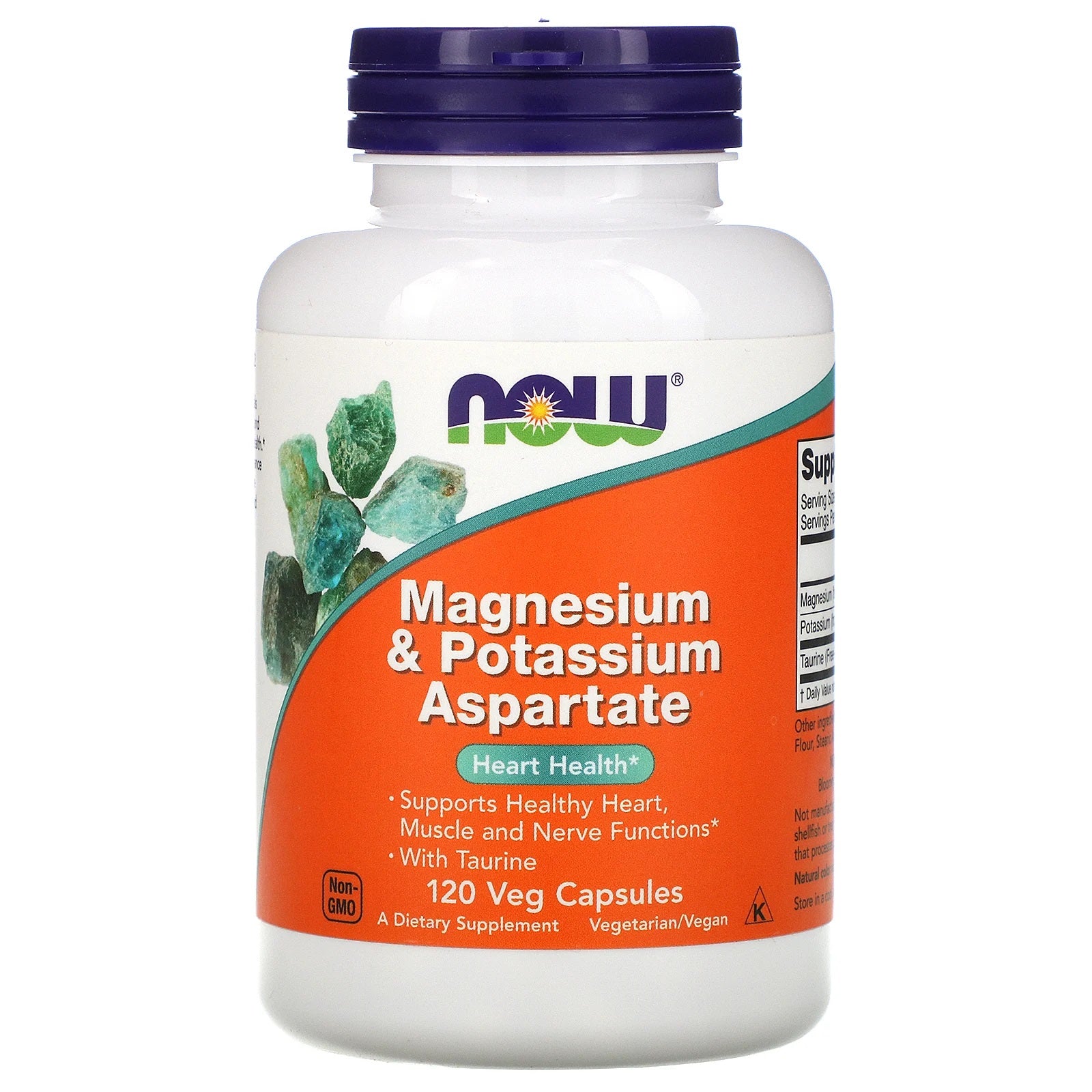 Magnesium & Potassium Aspartate, 120 Capsules - Now Foods by Now Foods