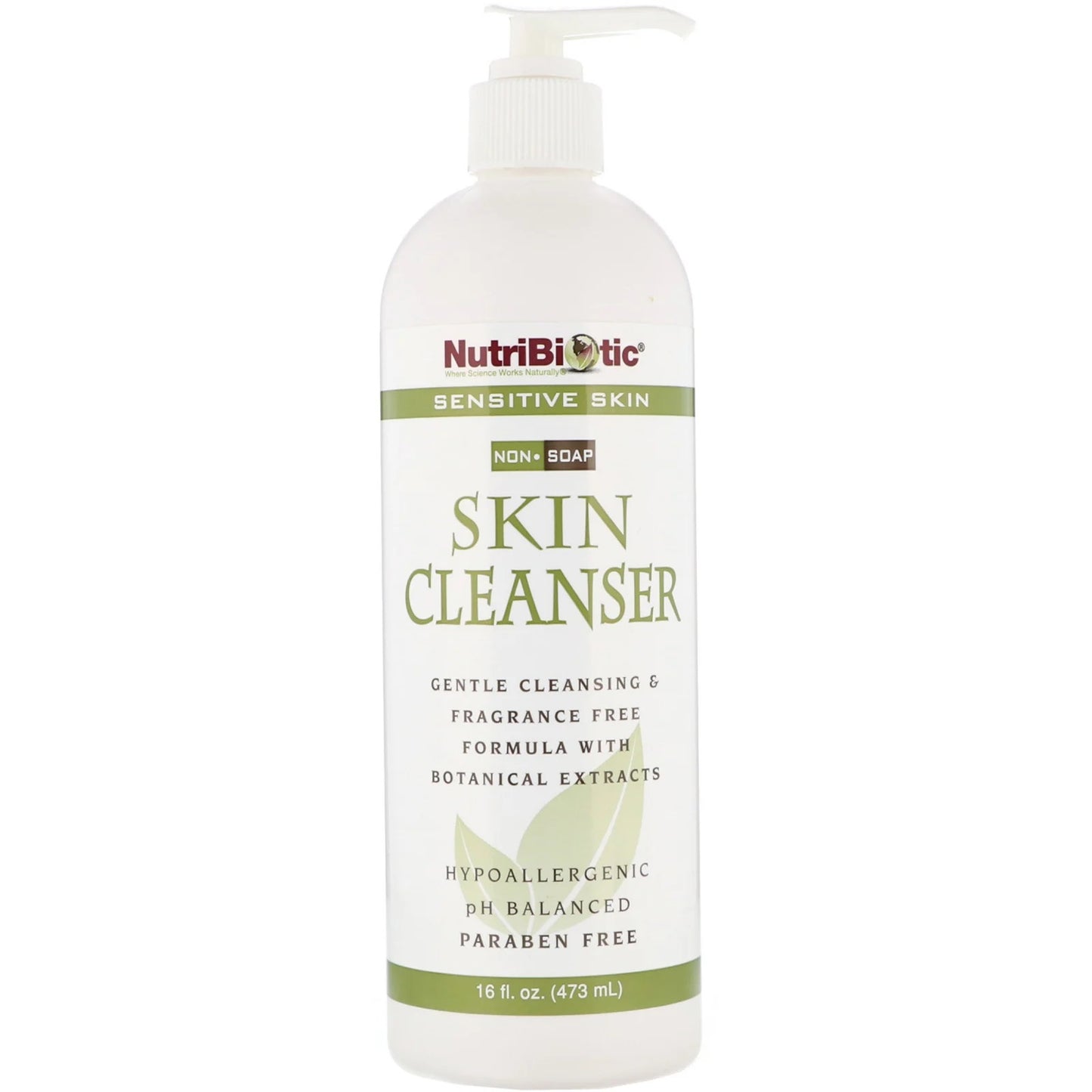 Skin Cleanser, Sensitive Skin, Fragrance Free - (473 ml) - Nutribiotic by NutriBiotic
