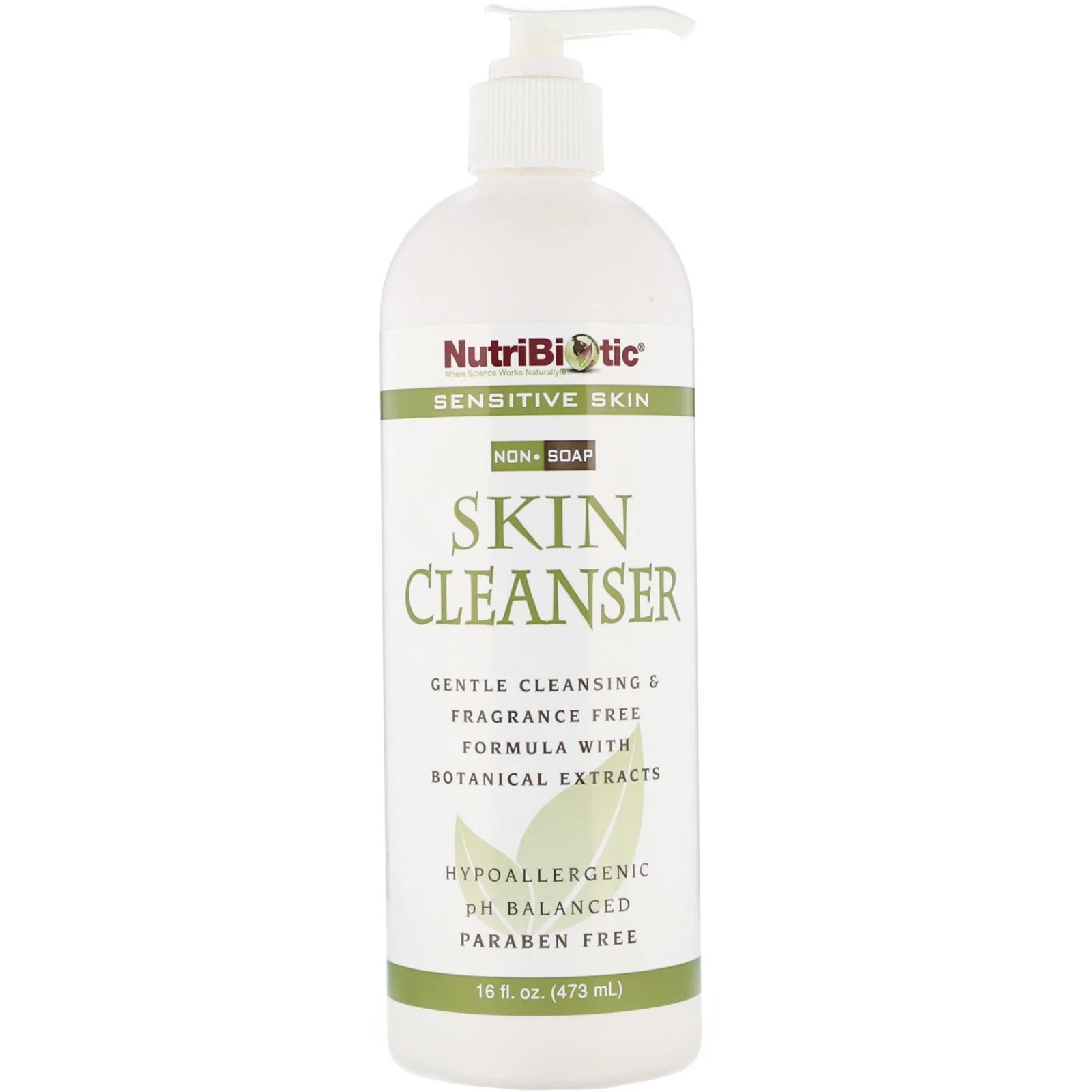 Skin Cleanser, Sensitive Skin, Fragrance Free - (473 ml) - Nutribiotic by NutriBiotic