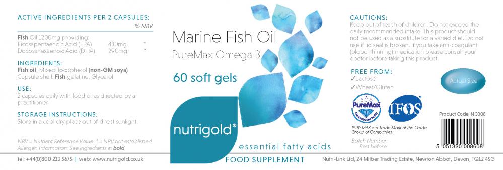 Nutrigold  Marine Fish Oil 60's