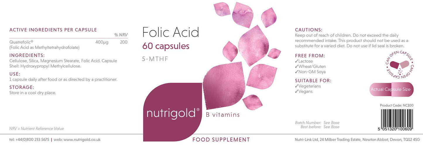 Nutrigold  Folic Acid 400mcg 60's