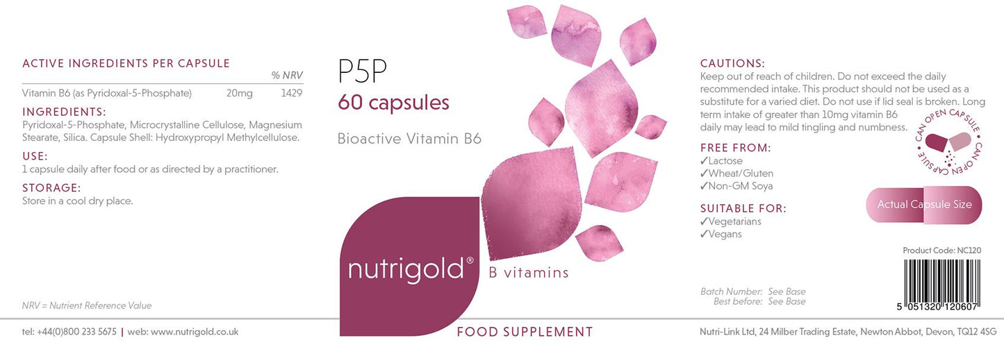 Nutrigold  P5P (Pyridoxal-5-Phosphate) 60's