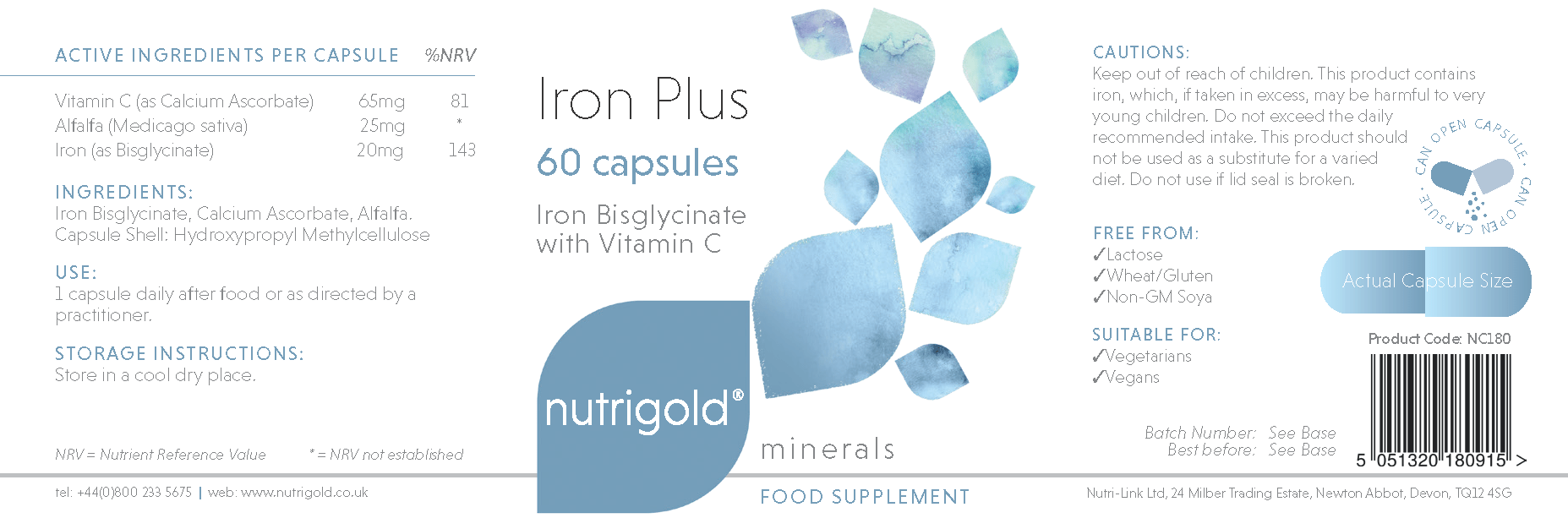 Nutrigold Iron Plus 60's by Nutrigold
