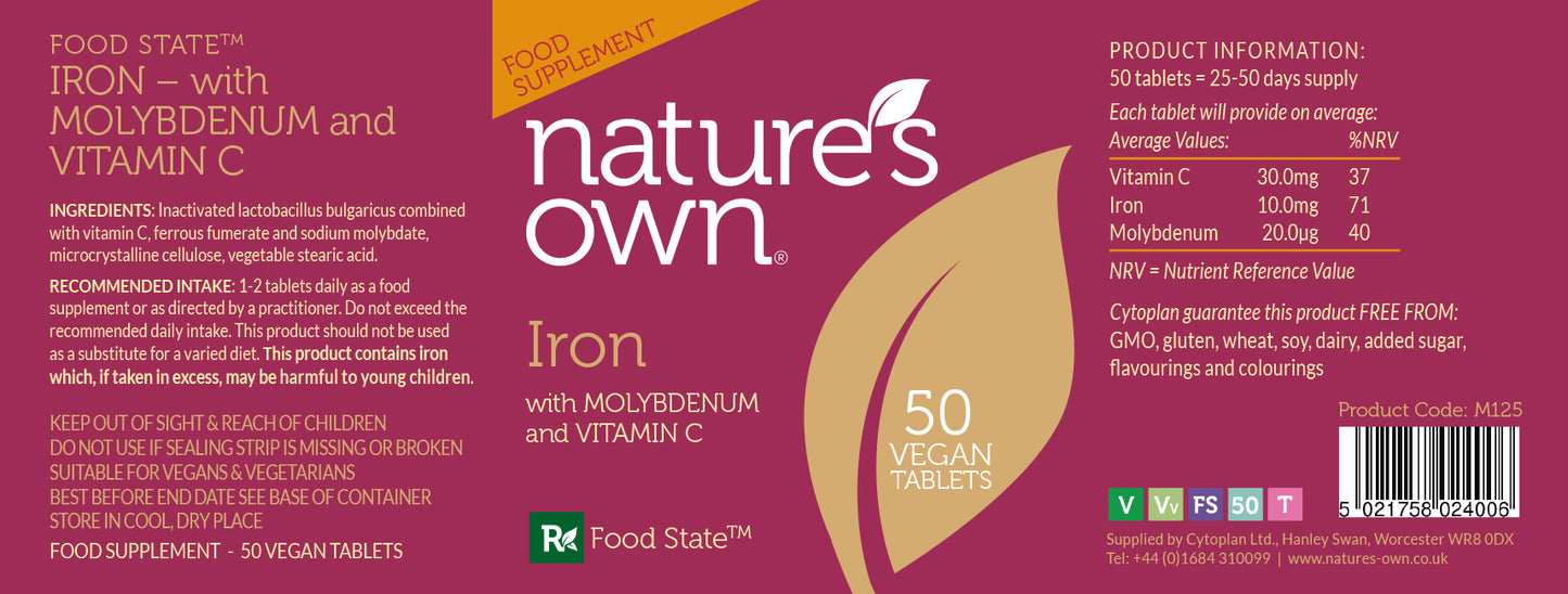 Nature's Own  Iron with Molybdenum and Vitamin C 50's