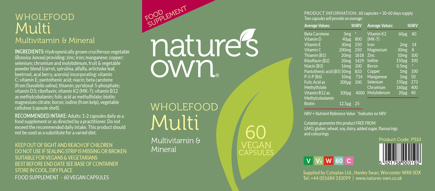 Nature's Own  Wholefood Multi 60's