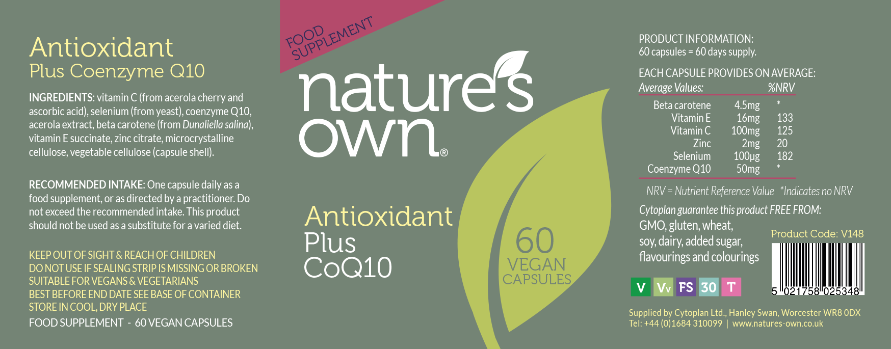 Nature's Own Antioxidant Plus CoQ10 60's by Nature's Own