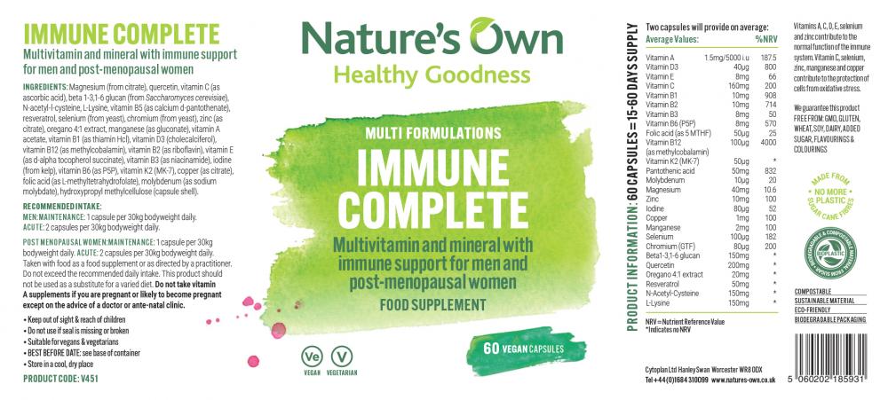 Nature's Own  Immune Complete 60's