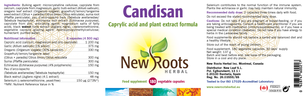 New Roots Herbal  Candisan 180's