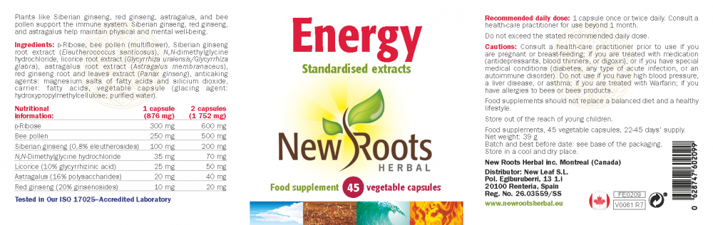 New Roots Herbal  Energy 45's