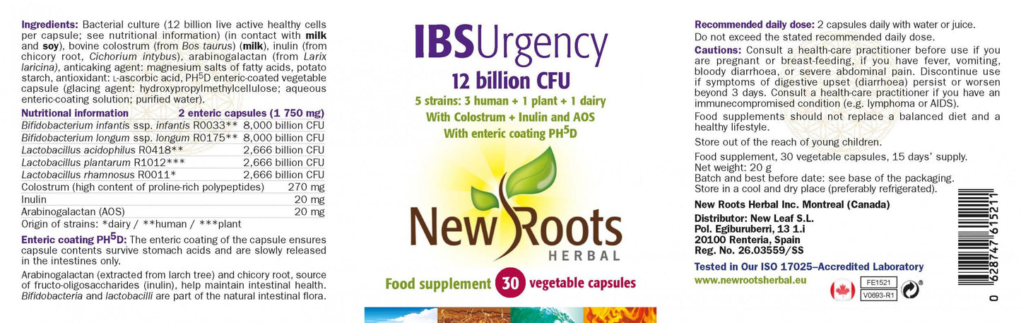 New Roots Herbal  IBS Urgency 30's