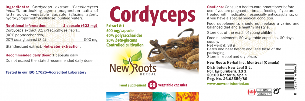 New Roots Herbal  Cordyceps 60's