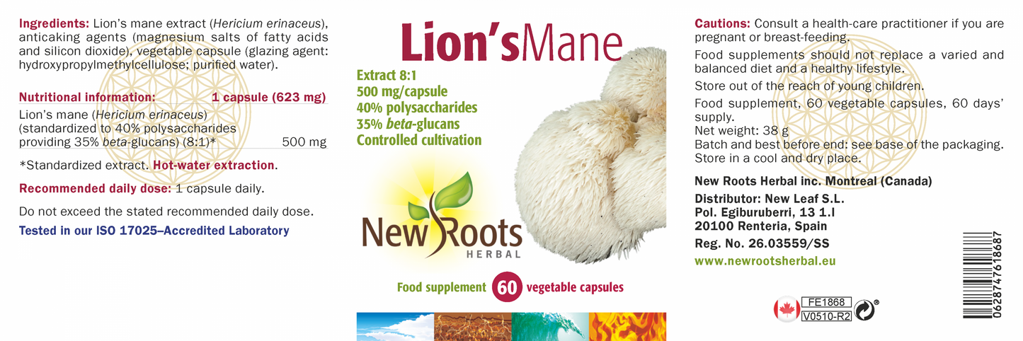 New Roots Herbal  Lion’s Mane 60's