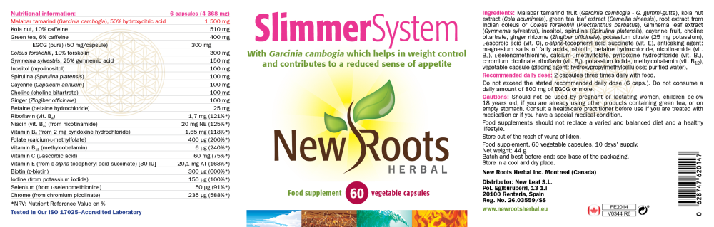 New Roots Herbal  Slimmer System 60's