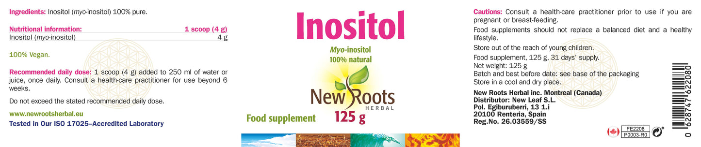 New Roots Herbal  Inositol 125g