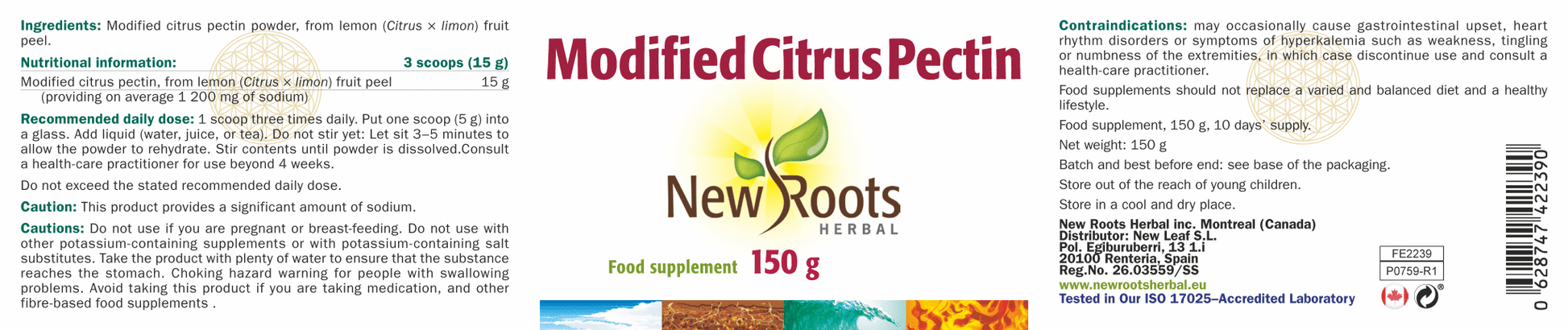 New Roots Herbal Modified Citrus Pectin 150g by New Roots Herbal