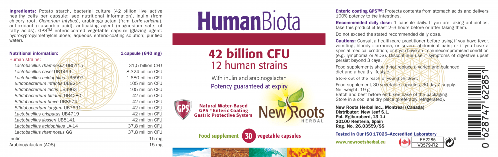 New Roots Herbal  Human Biota 30's