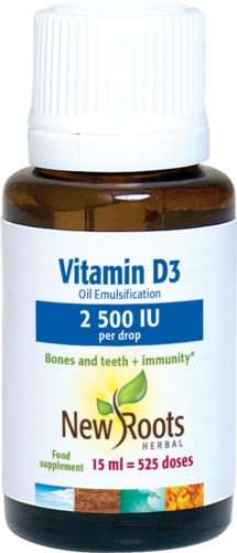 New Roots Herbal  Vitamin D3 2500iu Liquid 15ml