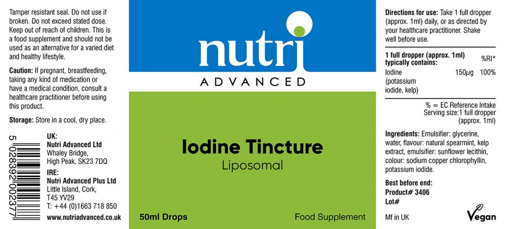 Nutri Advanced Iodine Tincture (Liposomal) 50ml by Nutri Advanced