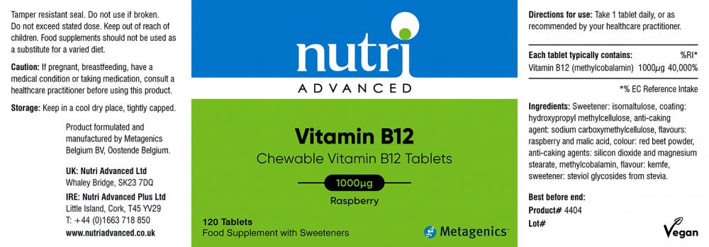 Nutri Advanced Vitamin B12 120's by Nutri Advanced