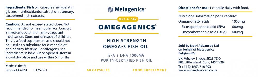 Metagenics  OmegaGenics® High Strength Omega-3 Fish Oil 60's