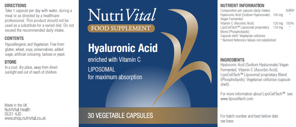 Nutrivital Hyaluronic Acid Liposomal 30's by Nutrivital
