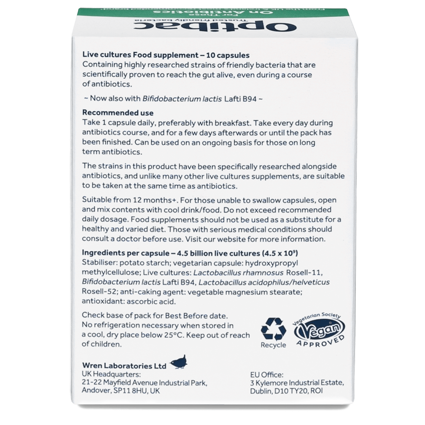 Optibac For Those On Antibiotics 10's by Optibac