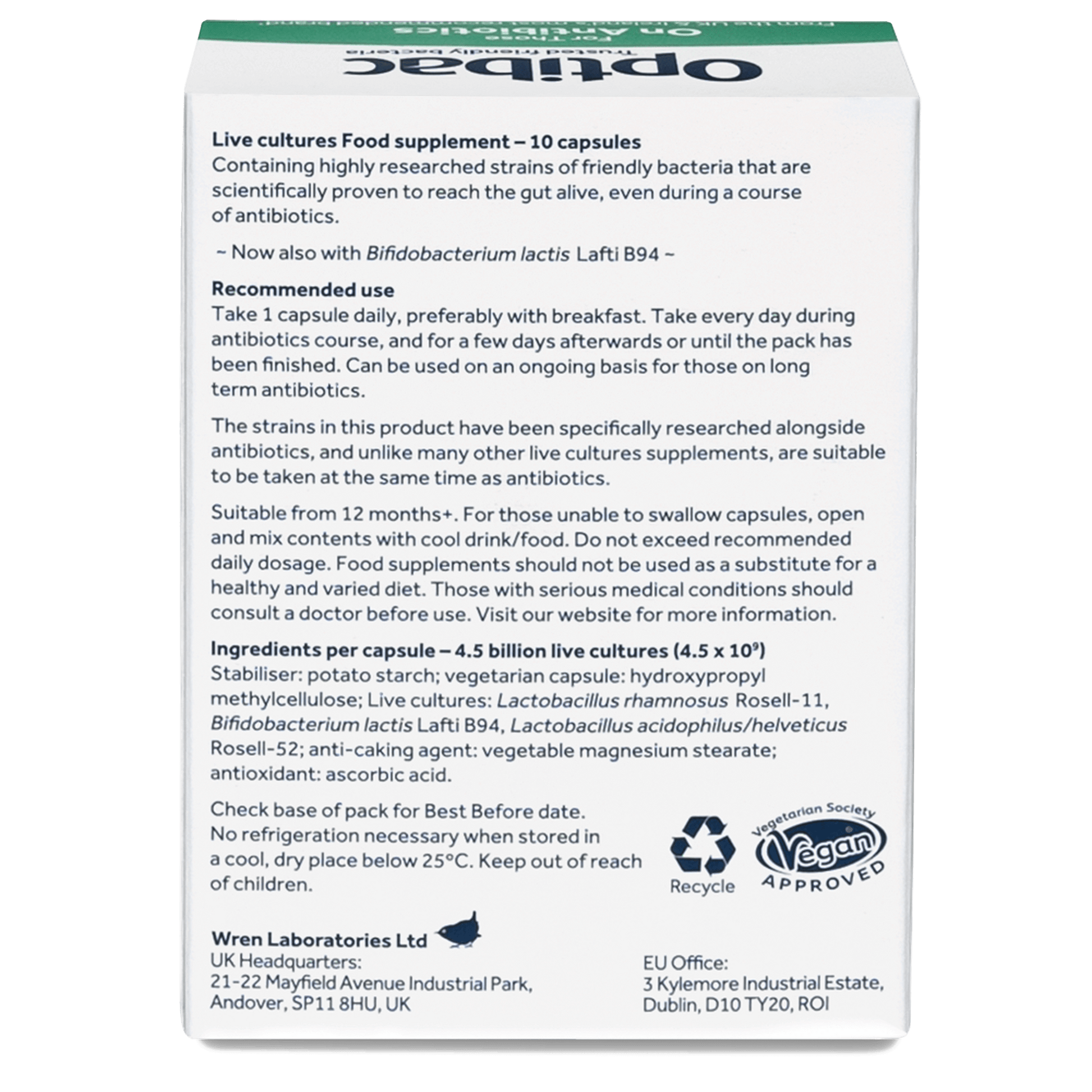 Optibac For Those On Antibiotics 10's by Optibac