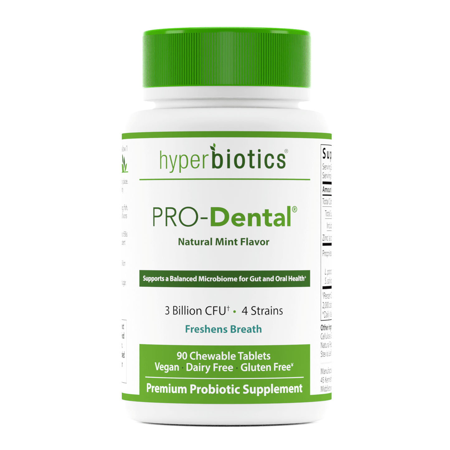 Pro - Dental Probiotics – Hyperbiotics - (Natural Mint Flavour) 90 Chewable Tablets by Hyperbiotics