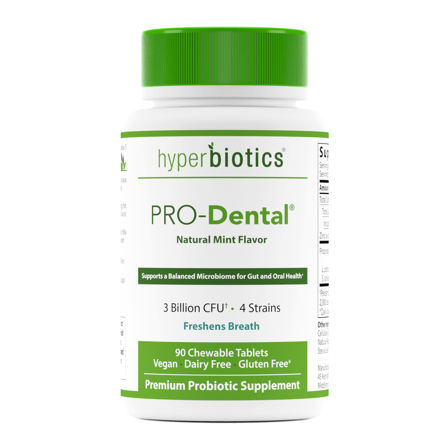 Pro - Dental Probiotics – Hyperbiotics - (Natural Mint Flavour) 90 Chewable Tablets by Hyperbiotics