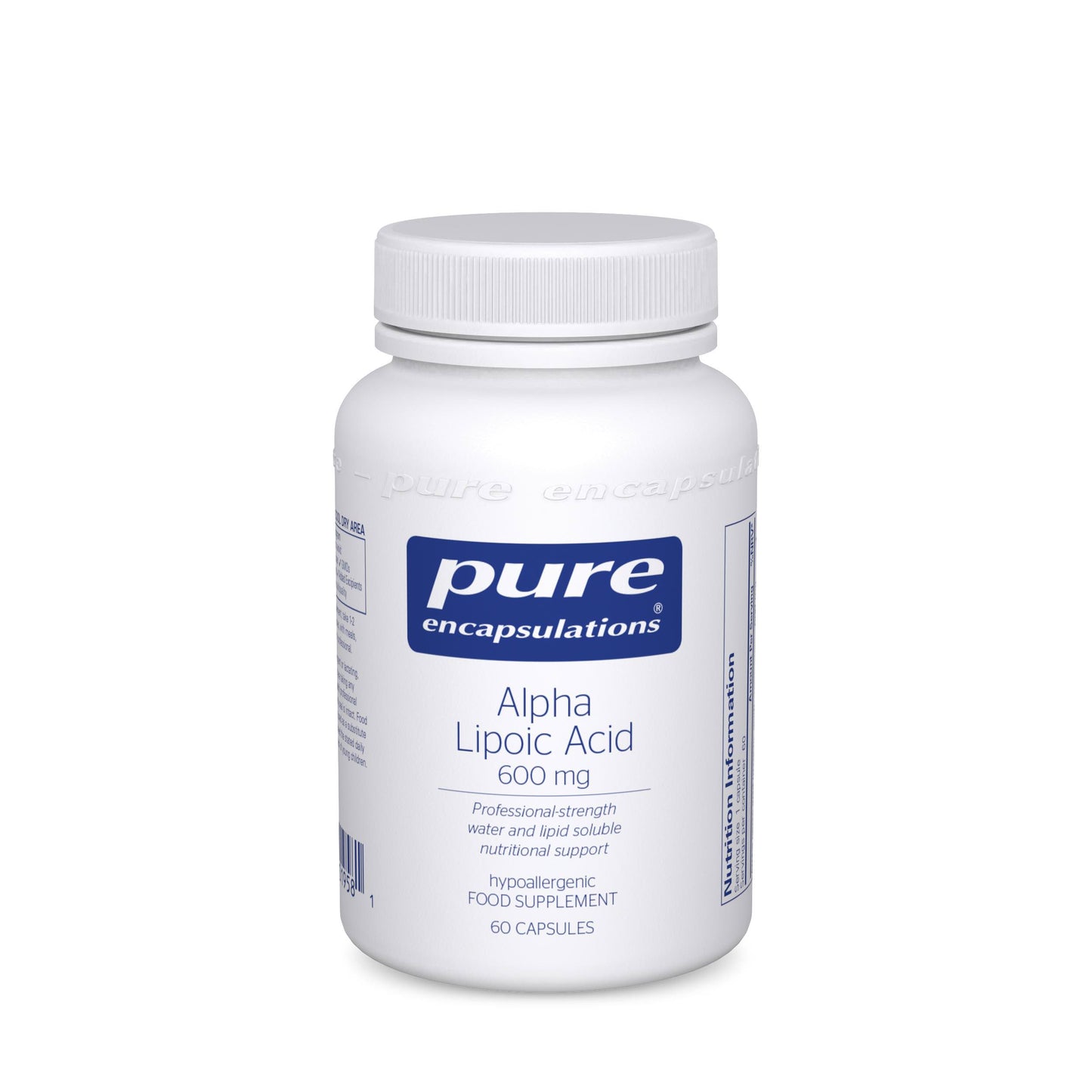 Pure Encapsulations  Alpha Lipoic Acid 600mg 60's