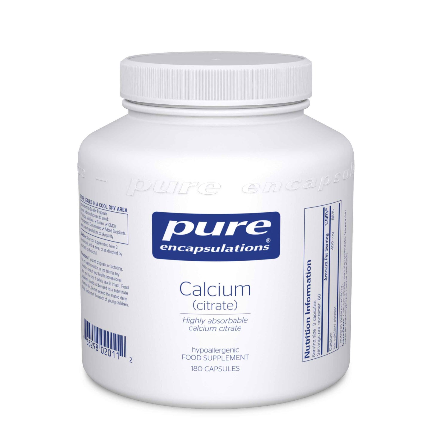 Pure Encapsulations  Calcium (citrate) 180's