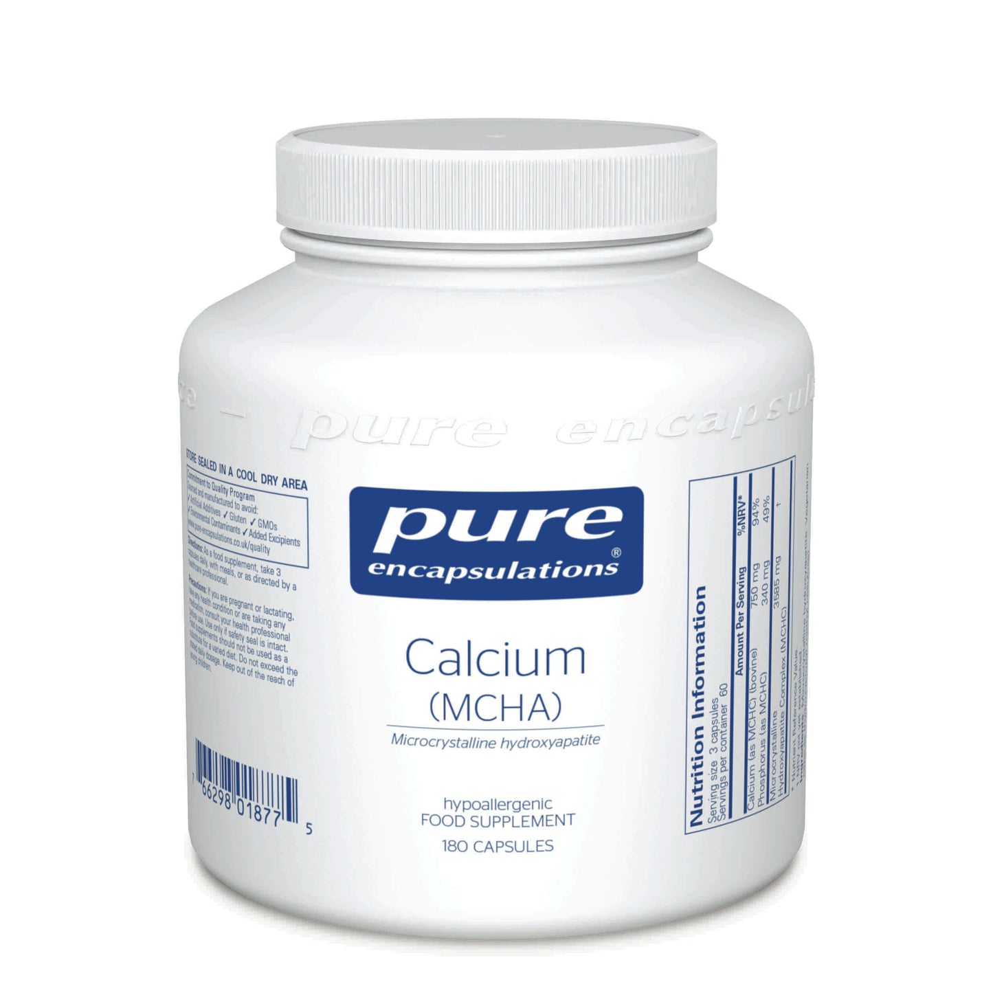 Pure Encapsulations Calcium (MCHA) 180's by Pure Encapsulations
