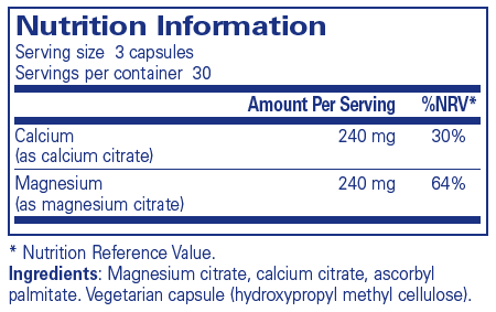 Pure Encapsulations  Calcium Magnesium (citrate) 90's
