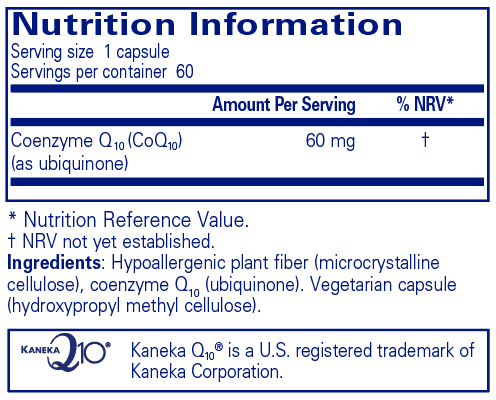 Pure Encapsulations CoQ10 60mg 60's by Pure Encapsulations