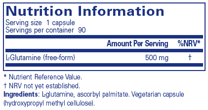 Pure Encapsulations  l-Glutamine 500mg 90's