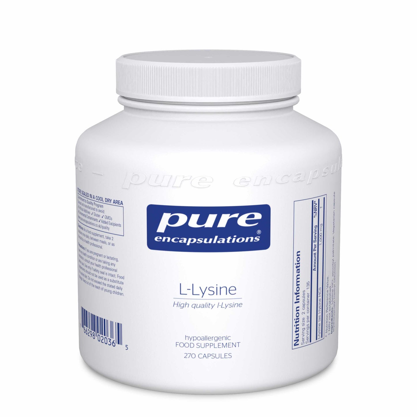 Pure Encapsulations L - Lysine 270's by Pure Encapsulations