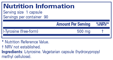 Pure Encapsulations l - Tyrosine 90's by Pure Encapsulations