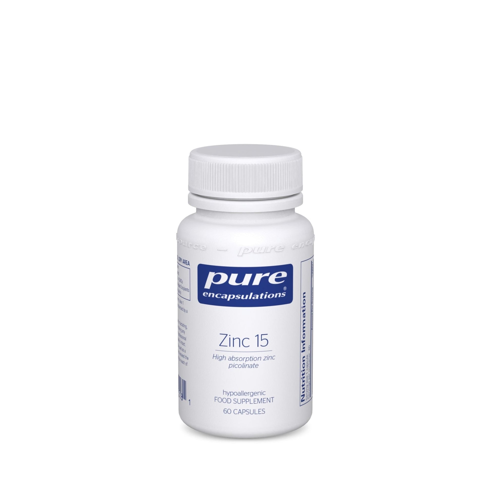 Pure Encapsulations Zinc 15 60's by Pure Encapsulations