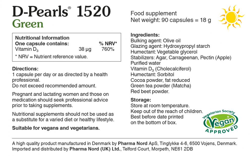 Pharma Nord  D-Pearls Green 1520IU 90's