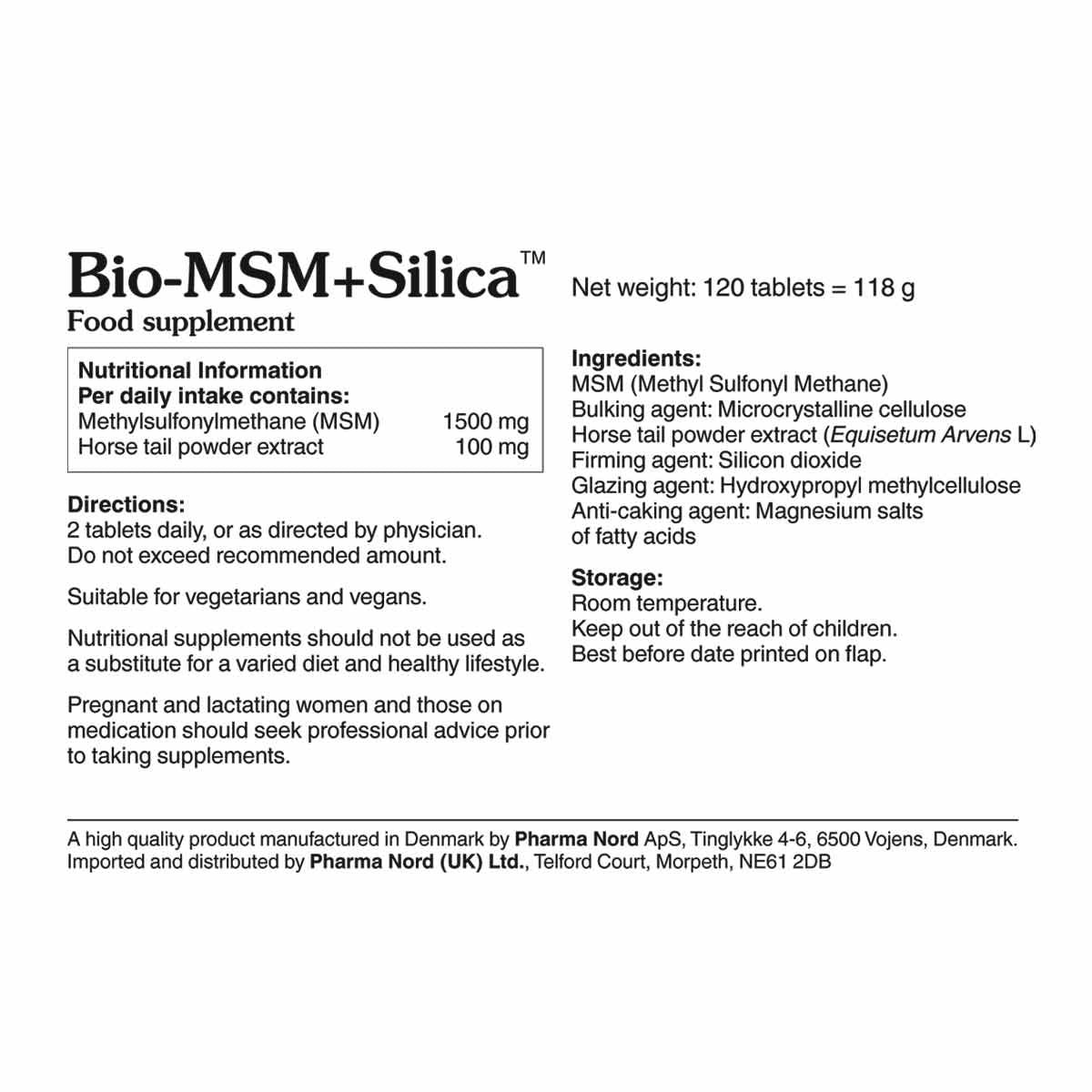 Pharma Nord  Bio-MSM + Silica 750mg 120's