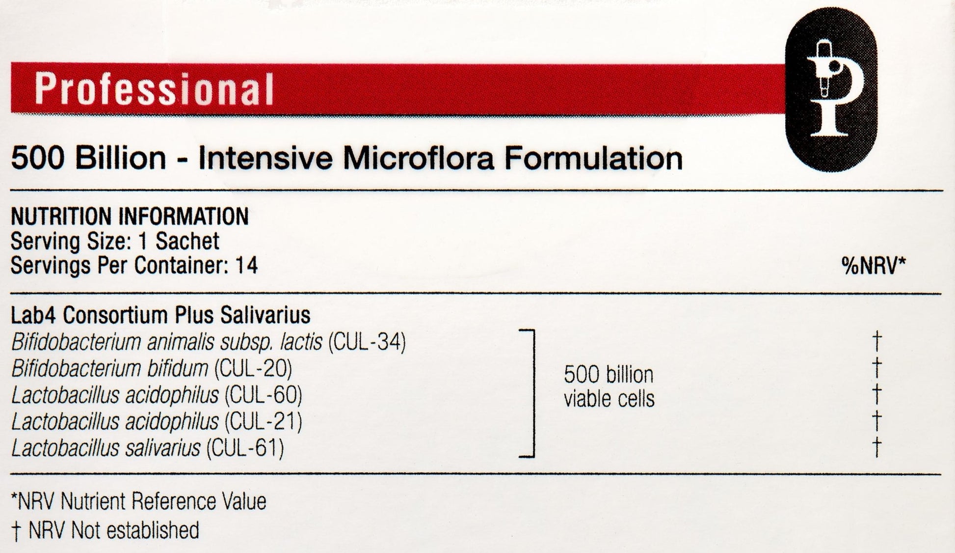 Proven Probiotics Professional Intensive Microflora Formulation 500 Billion 14 x 5g by Proven Probiotics
