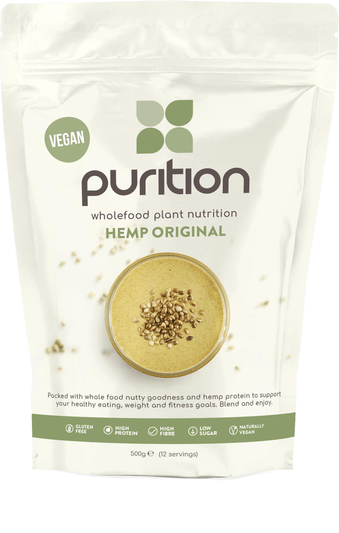 Purition Vegan Wholefood Plant Nutrition Hemp Original 500g by Purition